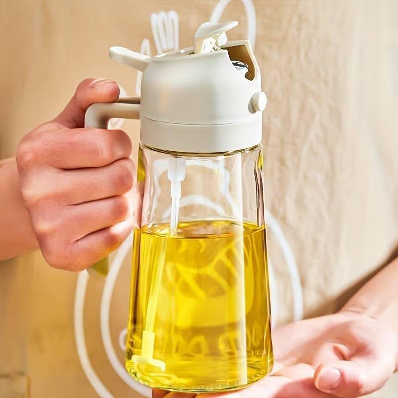 GharTech Glass Oil Sprayer Bottle 500ml – Mist & Stream Dispenser