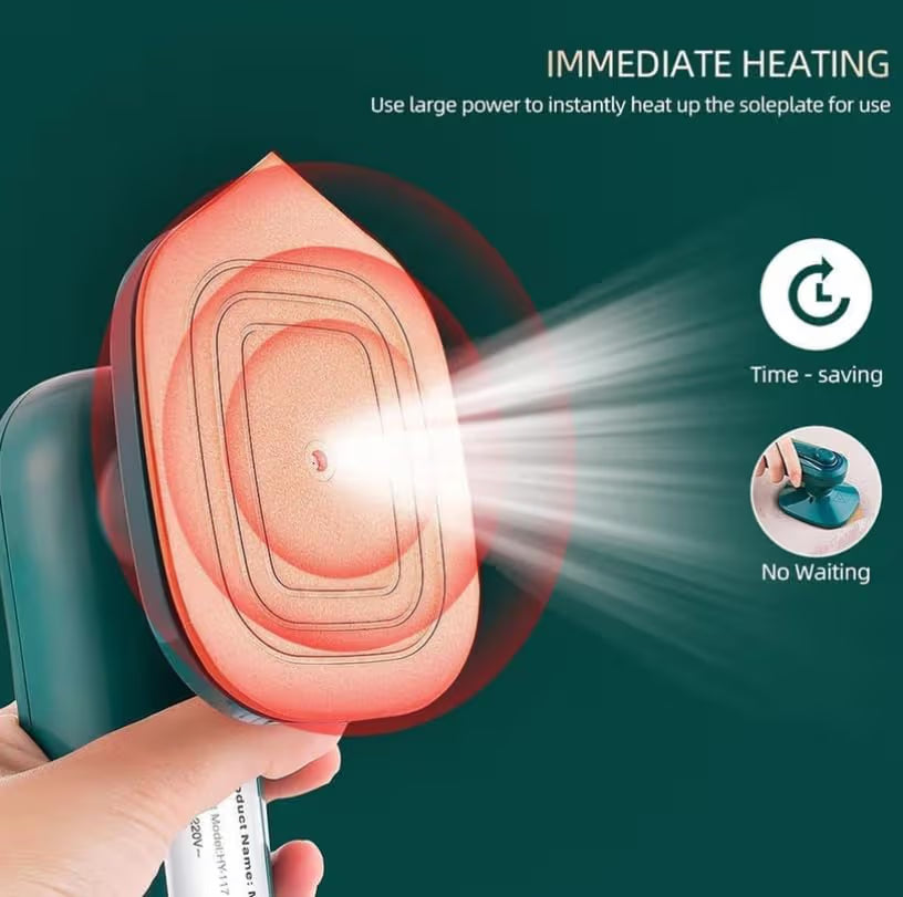 GharTech Mini Portable Steam Iron – Handheld Garment Steamer Dry & Wet Ironing
