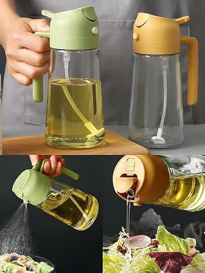 GharTech Glass Oil Sprayer Bottle 500ml – Mist & Stream Dispenser
