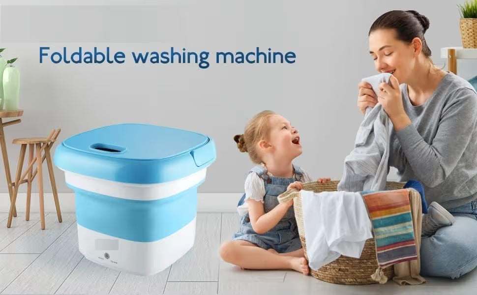 GharTech Portable Washing Machine 16L – Mini Washer with Spin Basket for Small Clothes