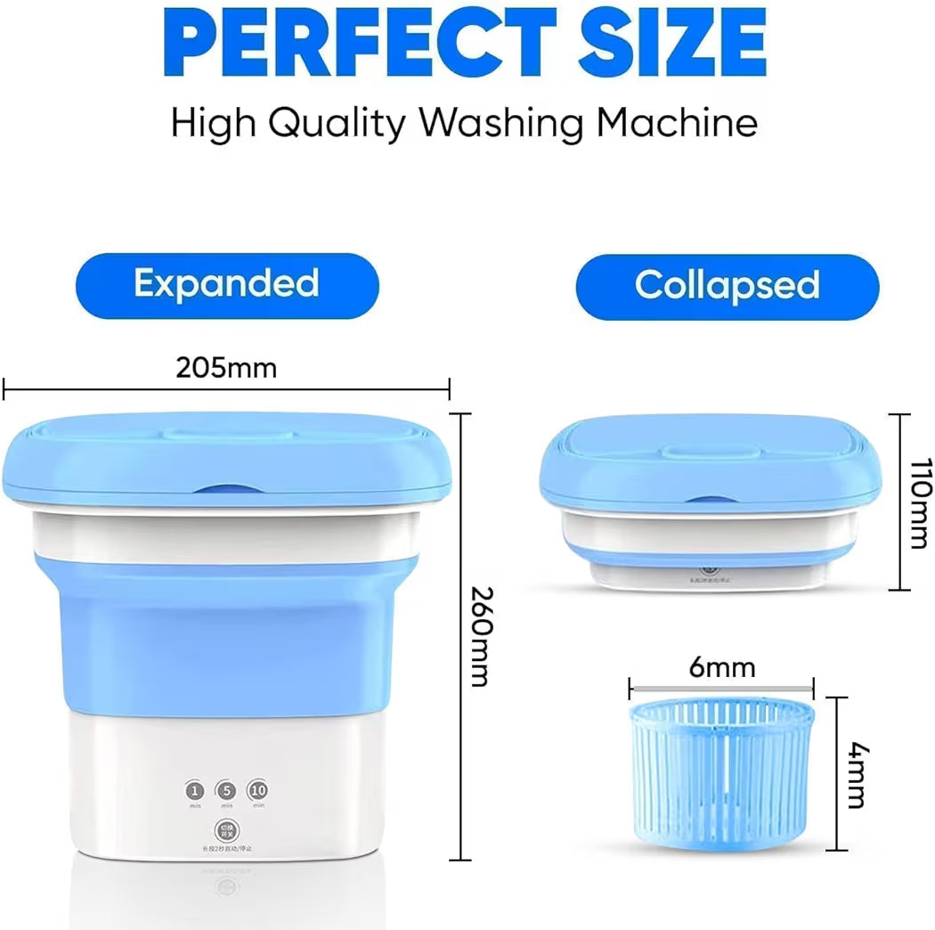 GharTech Portable Washing Machine 16L – Mini Washer with Spin Basket for Small Clothes