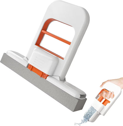 GharTech Mini Foldable Desktop Mop – Self-Squeeze Sponge Wet & Dry