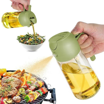 GharTech Glass Oil Sprayer Bottle 500ml – Mist & Stream Dispenser