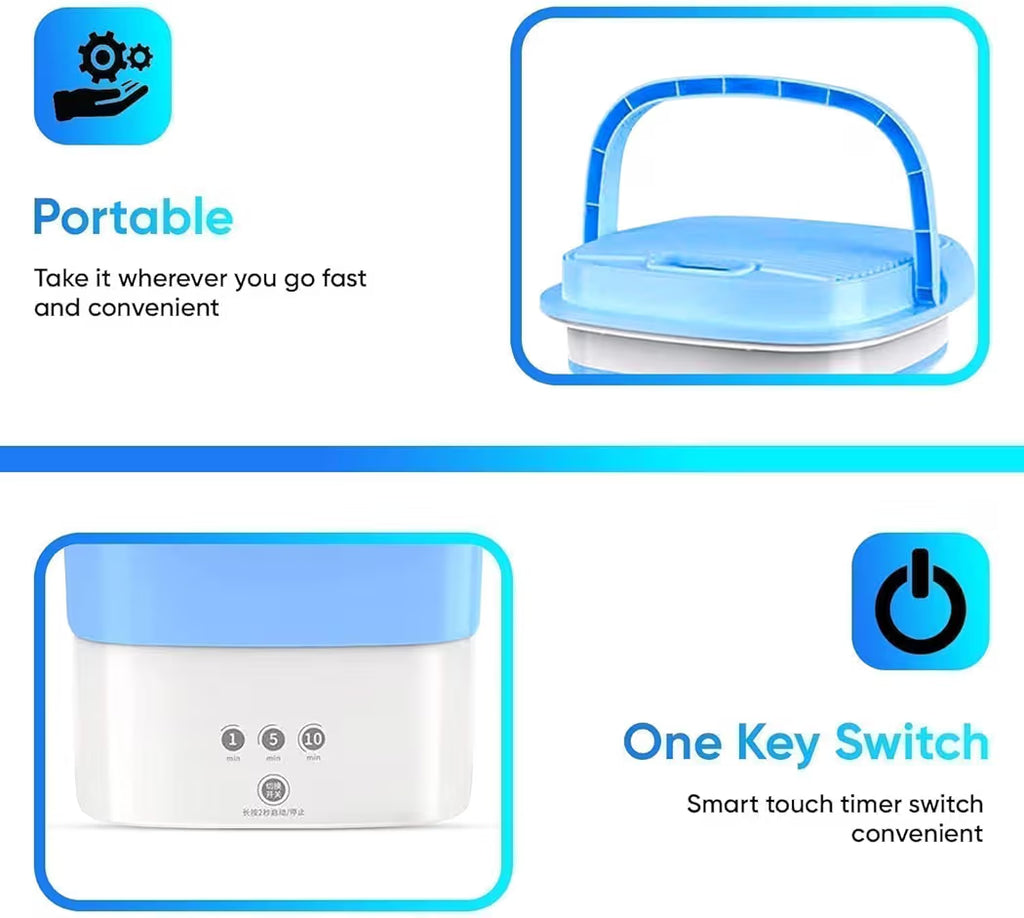 GharTech Portable Washing Machine 16L – Mini Washer with Spin Basket for Small Clothes