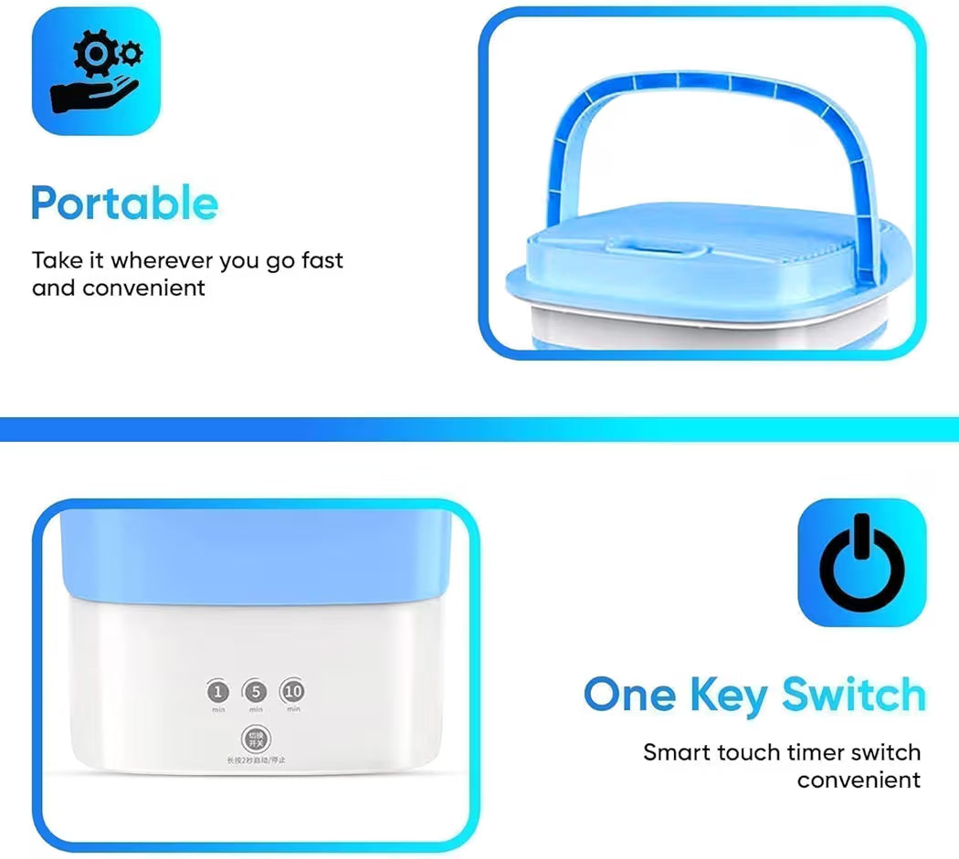 GharTech Portable Washing Machine 16L – Mini Washer with Spin Basket for Small Clothes