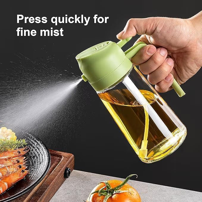 GharTech Glass Oil Sprayer Bottle 500ml – Mist & Stream Dispenser