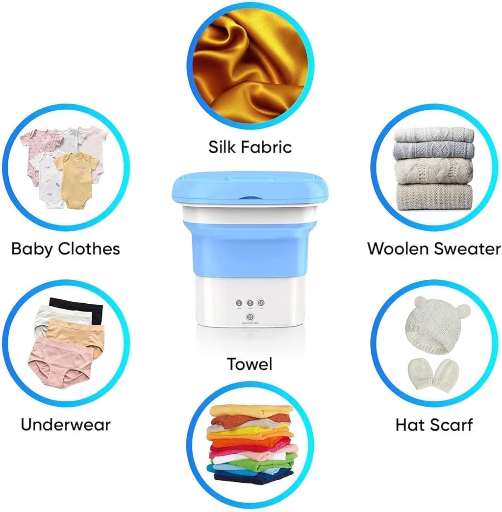 GharTech Portable Washing Machine 16L – Mini Washer with Spin Basket for Small Clothes