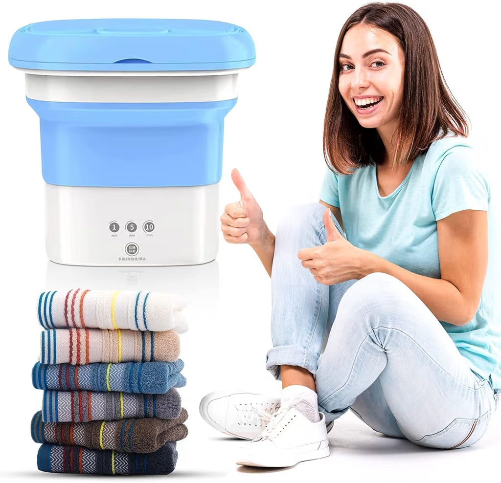 GharTech Portable Washing Machine 16L – Mini Washer with Spin Basket for Small Clothes